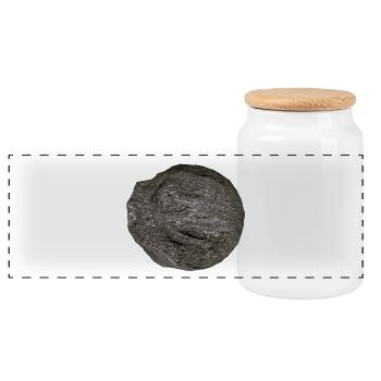 Rauer Felsball Granittextur - Panorama Keksdose mit Holzdeckel - Weiß - Vorne
