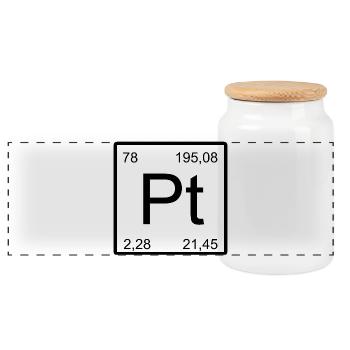 Platinum Pt Element Typog - Boîte à biscuits avec couvercle en bois - blanc - Devant