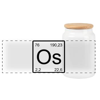 Symbole de l’osmium dans le style du tableau périodique - Boîte à biscuits avec couvercle en bois - blanc - Devant