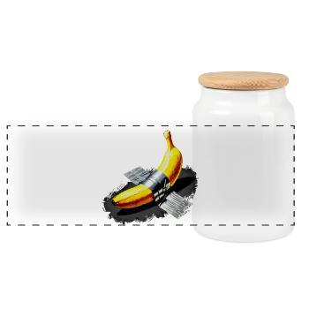 Drôle Art Moderne Banane Design Tee - Boîte à biscuits avec couvercle en bois - blanc - Devant