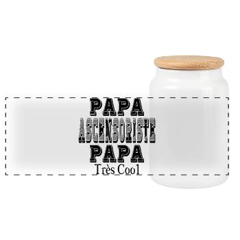 Papa Ascensoriste Papa Très Cool - Boîte à biscuits avec couvercle en bois - blanc - Devant