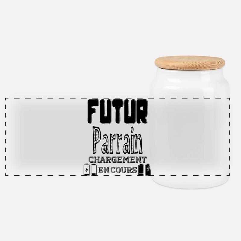 Future Sponsor Loading In Progress - Panoramic Cookie Jar with Wooden Lid - white