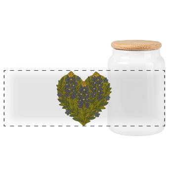 Von Herzen kommende Lupine Floral Texas Bluebonnets - Panorama Keksdose mit Holzdeckel - Weiß - Vorne