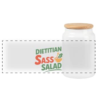 Professionnel certifié en nutrition en diététique vêtements - Boîte à biscuits avec couvercle en bois - blanc - Devant