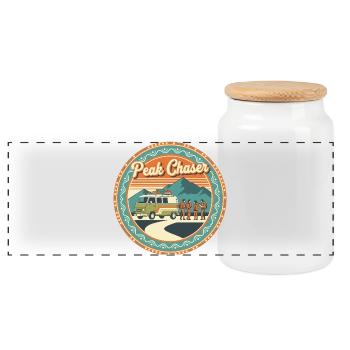 Peak Chaser Retro-Abenteuer - Panorama Keksdose mit Holzdeckel - Weiß - Vorne