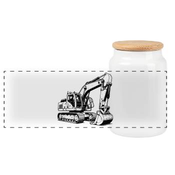 Excavatrice jouet - I Shovel Children’s Dreams Free - Boîte à biscuits avec couvercle en bois - blanc - Devant