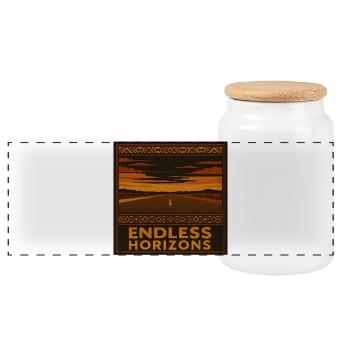 Endless Horizons Road Trip - Panoramic Cookie Jar with Wooden Lid - white - Front