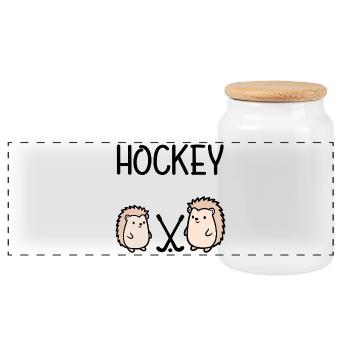 SPORTS DE BALLE HOCKEY HÉRISSONS - Boîte à biscuits avec couvercle en bois - blanc - Devant