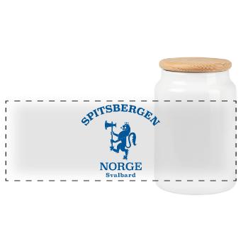 Spitsbergen Norge Norway Norwegen - Panoramic Cookie Jar with Wooden Lid - white - Front