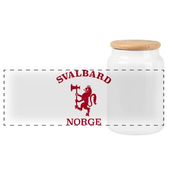 Svalbard Norge Norway Norwegen - Panoramic Cookie Jar with Wooden Lid - white - Front