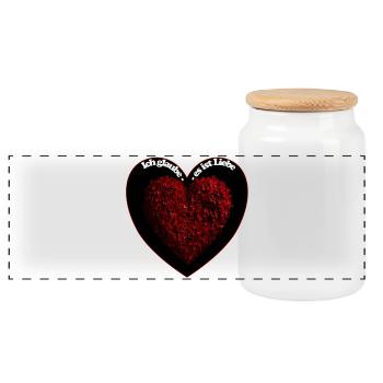 Un cœur d’amour fait de feuillages - Boîte à biscuits avec couvercle en bois - blanc - Devant