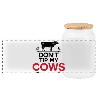 Le Fermier Drôle Drôle Dicton de la Vache Drôle - Boîte à biscuits avec couvercle en bois - blanc - Devant