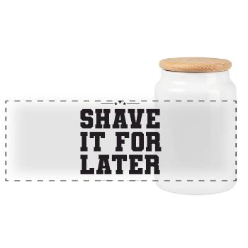 Barber Shop Style Shave It For Later - Panorama Keksdose mit Holzdeckel - Weiß - Vorne
