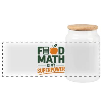 Food Math ist mein Superpower-Experte als Ernährungsberater - Panorama Keksdose mit Holzdeckel - Weiß - Vorne