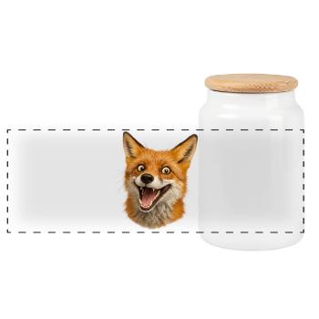 Fuchshead Joy Illustration - Boîte à biscuits avec couvercle en bois - blanc - Devant