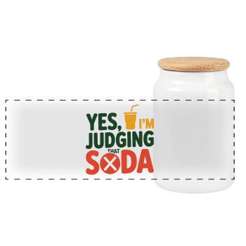 Yes I'm Judging That Soda Dietitian Expert   - Panoramic Cookie Jar with Wooden Lid - white - Front