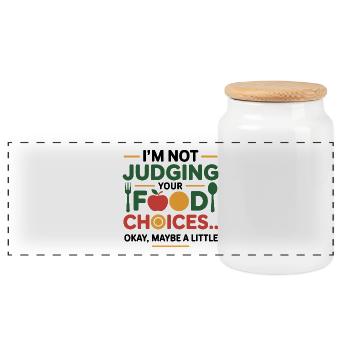 Ne pas juger vos choix alimentaires Diététicien Expert - Boîte à biscuits avec couvercle en bois - blanc - Devant