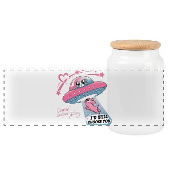 Humour Chien Amour Infini Cadeau Maîtresse Maître - Boîte à biscuits avec couvercle en bois - blanc - Devant
