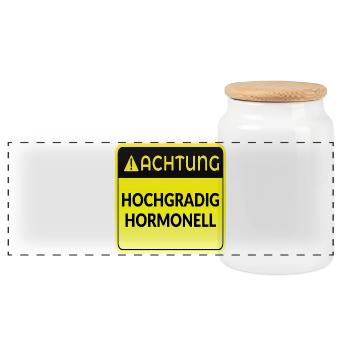 ATTENTION HORMONES MENOPAUSE - Panoramic Cookie Jar with Wooden Lid - white - Front