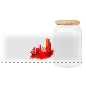 Gdynia Polen Polska Weiße Hafen Stadt rot Geschenk - Panorama Keksdose mit Holzdeckel - Weiß - Vorne