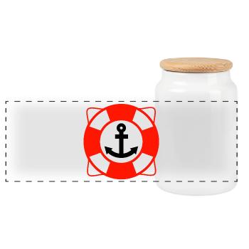 Voile - Boîte à biscuits avec couvercle en bois - blanc - Devant