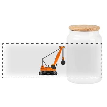 Grue à billes de démolition - Boîte à biscuits avec couvercle en bois - blanc - Devant