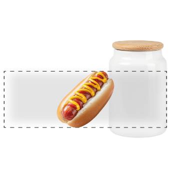 Hot dog, saucisse viennoise, saucisse - Boîte à biscuits avec couvercle en bois - blanc - Devant