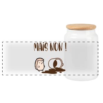 Aber kein Kaffee - Panorama Keksdose mit Holzdeckel - Weiß - Vorne