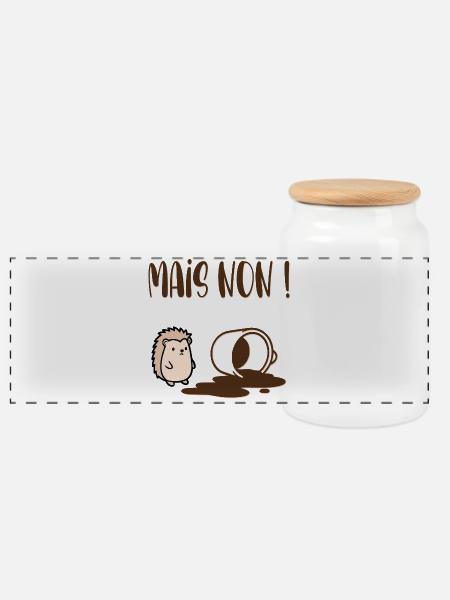 Aber kein Kaffee - Panorama Keksdose mit Holzdeckel - Weiß