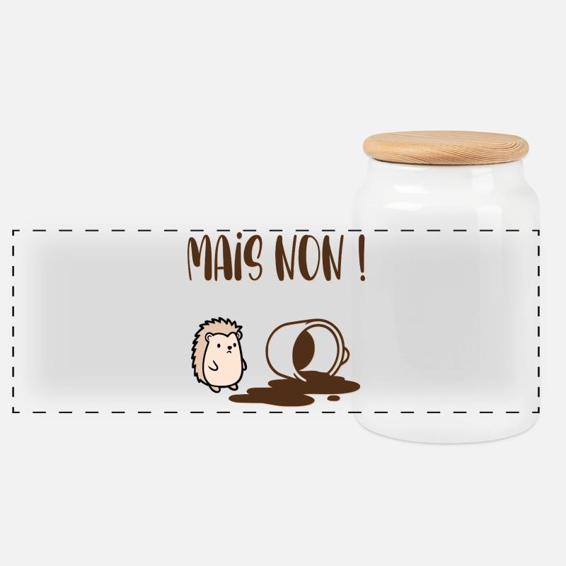 Aber kein Kaffee - Panorama Keksdose mit Holzdeckel - Weiß