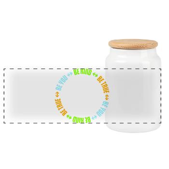 Be Kind Be True Be You Inspirierend Selbstliebe - Panorama Keksdose mit Holzdeckel - Weiß - Vorne