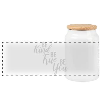 Be Kind Be True Be You Inspirational Self-Love - Panoramic Cookie Jar with Wooden Lid - white - Front