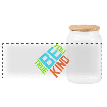 Be Kind Be True Be You Inspirational Self-Love - Panoramic Cookie Jar with Wooden Lid - white - Front