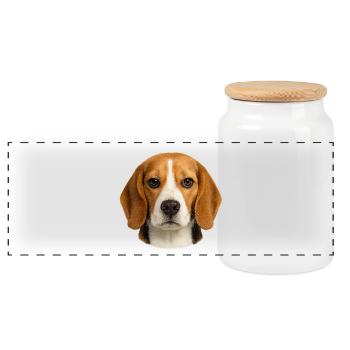 Motif du portrait de Rapetou - Boîte à biscuits avec couvercle en bois - blanc - Devant