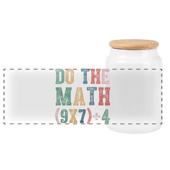 Do The Math 67 Meme Funny Six Seven - Panorama Keksdose mit Holzdeckel - Weiß - Vorne