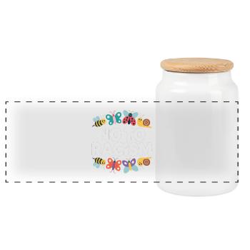 No to Racism - Cool Pride Logo - Panoramic Cookie Jar with Wooden Lid - white - Front