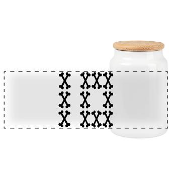 Number 10 Ten Bones - Panoramic Cookie Jar with Wooden Lid - white - Front