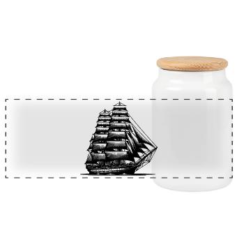 Un navire à voile vintage rêve de pure nostalgie - Boîte à biscuits avec couvercle en bois - blanc - Devant