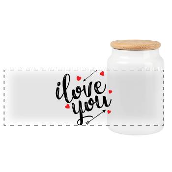 Ich liebe dich Erklärung Romantische Liebe Leidenschaft - Panorama Keksdose mit Holzdeckel - Weiß - Vorne