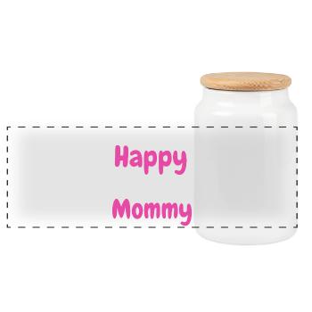 Happy birthday mommy - Panoramic Cookie Jar with Wooden Lid - white - Front
