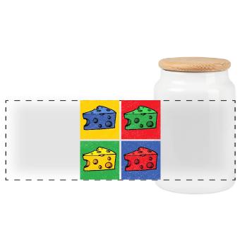 Cheese Pop Art Popart Cheese Piece Cheese Corner - Boîte à biscuits avec couvercle en bois - blanc - Devant