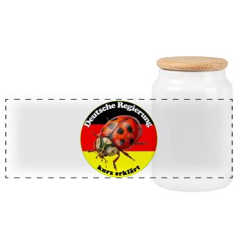 German politics and government briefly explained - Panoramic Cookie Jar with Wooden Lid - white - Front