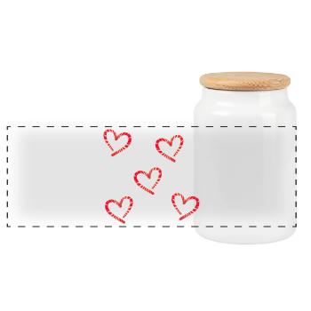 Herz Formen Liebe - Panorama Keksdose mit Holzdeckel - Weiß - Vorne