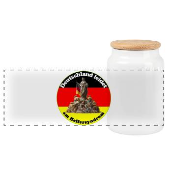 L’Allemagne souffre d’un syndrome de l’aide - Boîte à biscuits avec couvercle en bois - blanc - Devant