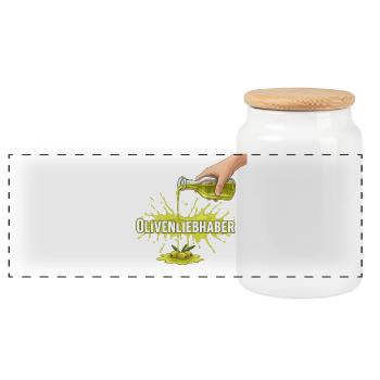 Amateurs d’huile d’olive - Boîte à biscuits avec couvercle en bois - blanc - Devant
