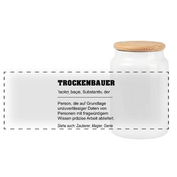 Trockenbauer Definition - Panorama Keksdose mit Holzdeckel - Weiß - Vorne