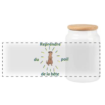 Reprendre du poil de la bête - Boîte à biscuits avec couvercle en bois - blanc - Devant