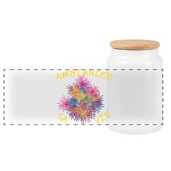 Ambiancer sa vie - Boîte à biscuits avec couvercle en bois - blanc - Devant
