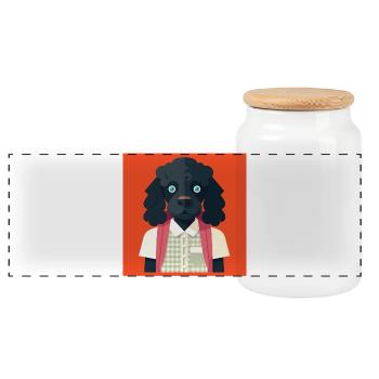 MENSCHLICHER HUND – Baby & Kinder - Panorama Keksdose mit Holzdeckel - Weiß - Vorne