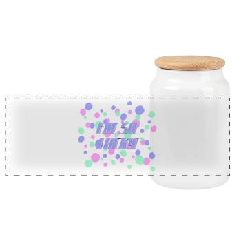 Je suis si heureux - Boîte à biscuits avec couvercle en bois - blanc - Devant